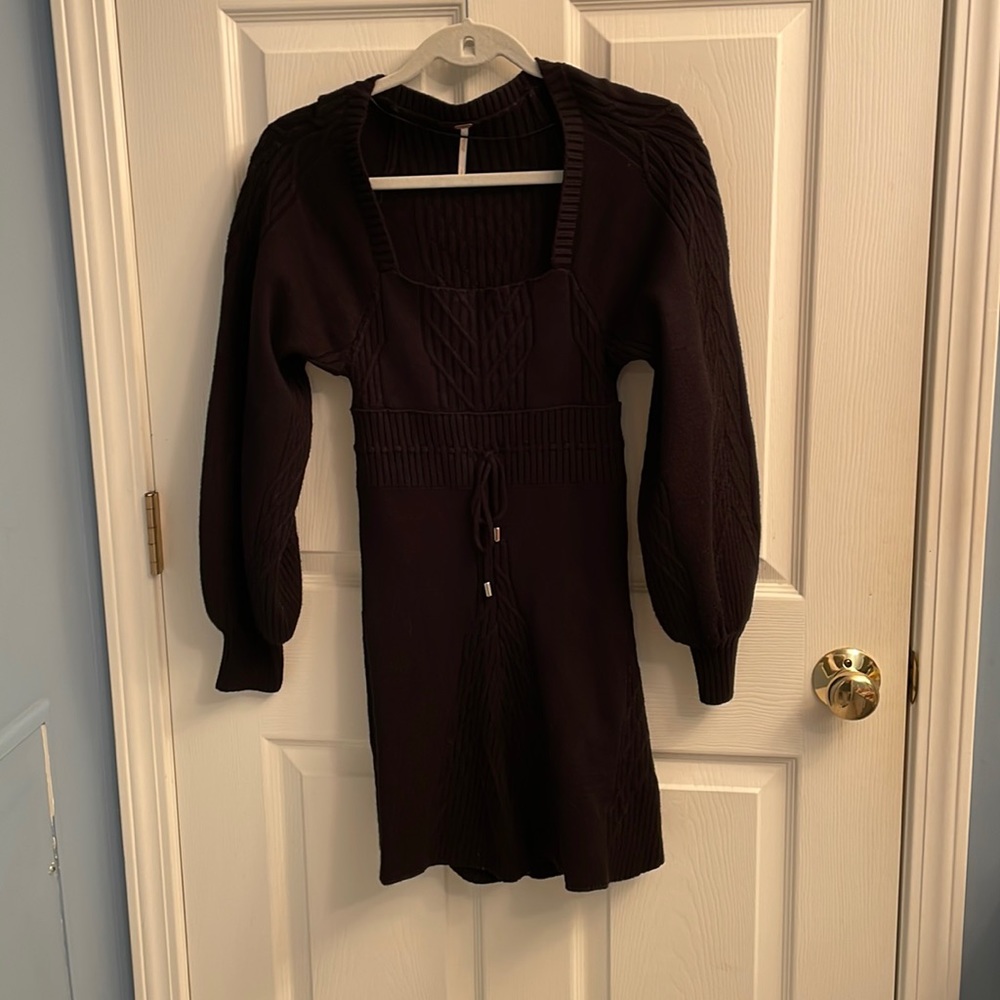 Free people size s Emmaline square neck cable knit mini sweater dress